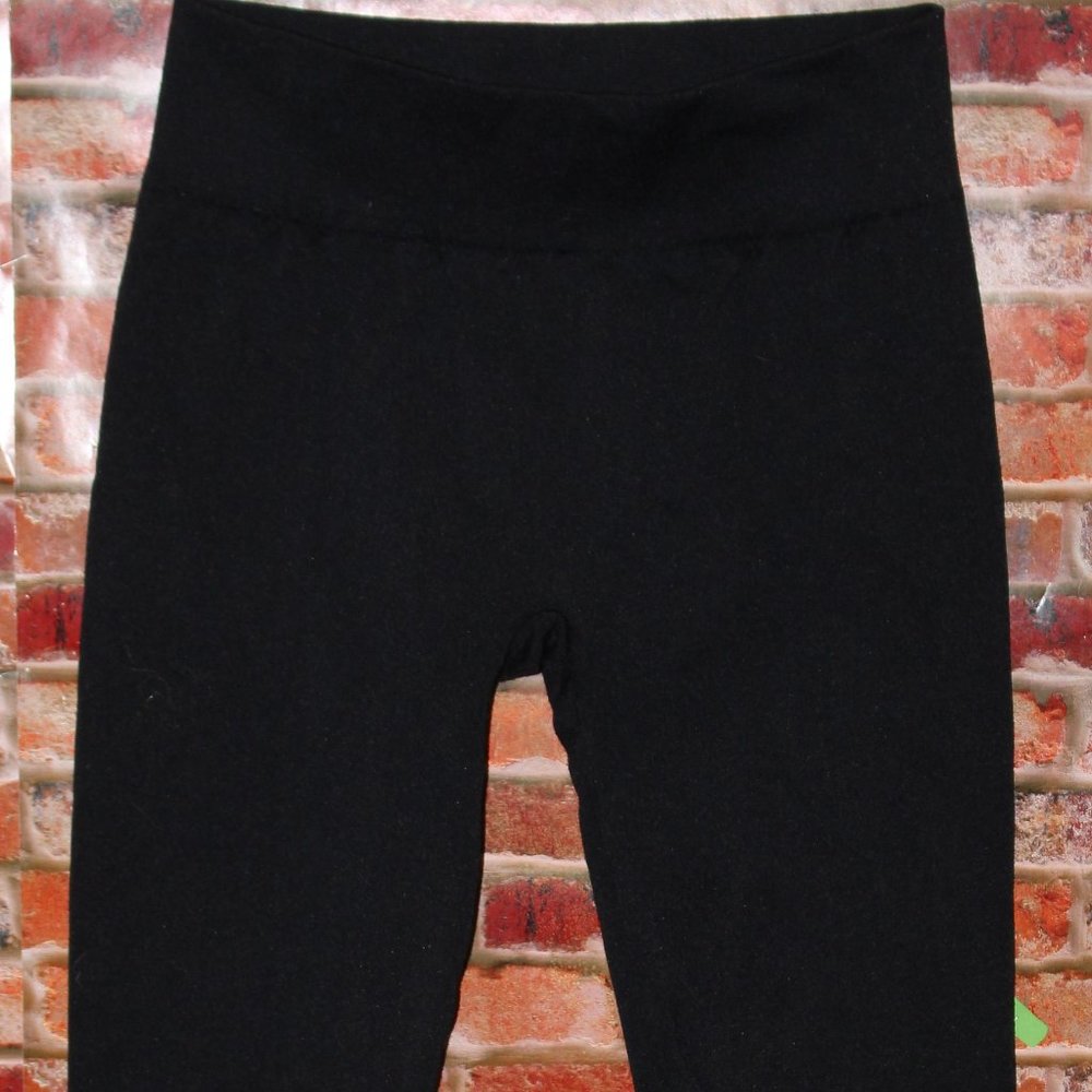 Black knit pants with wide waist band